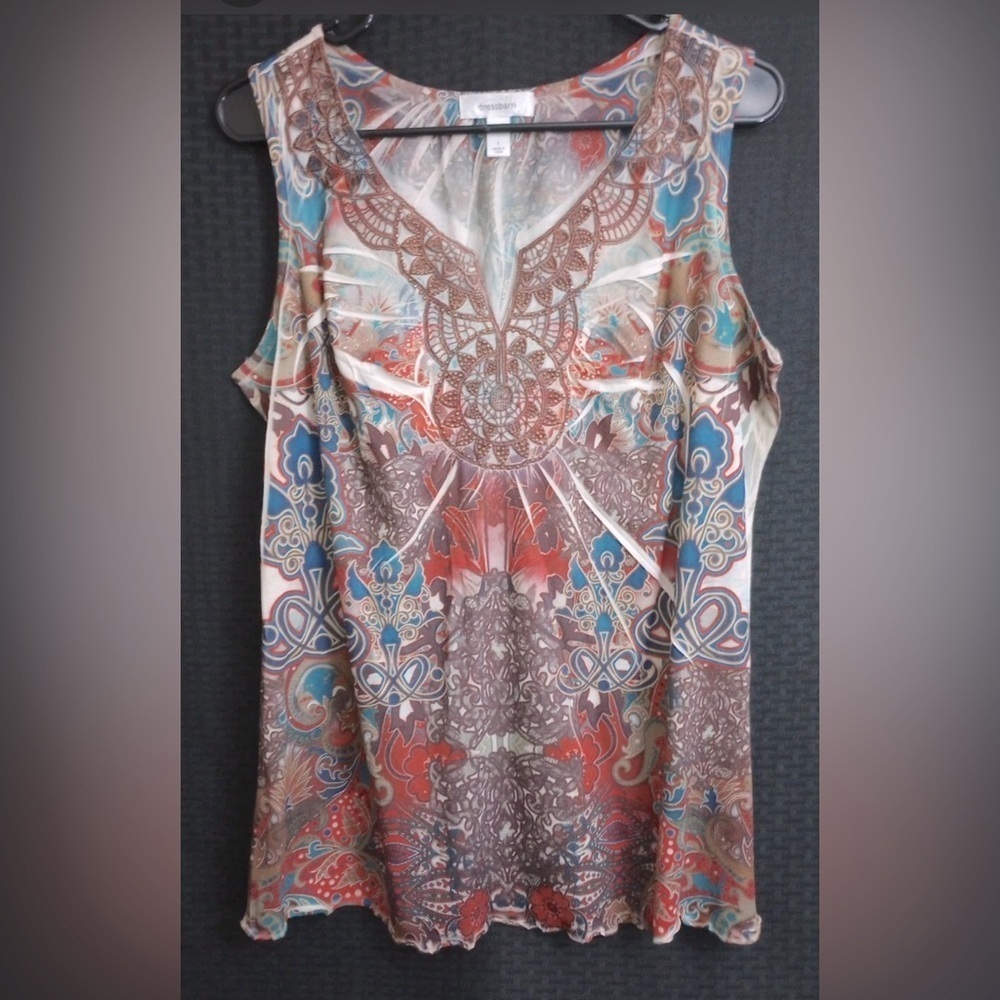 Dress Barn  Y2K vibe Women's Top Multicolor V Neck Sleeveless Tank XL